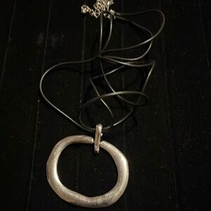 LEATHER CORD NECKLACE WITH PIECE